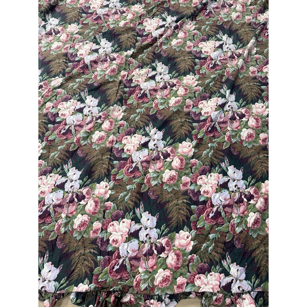 Atelier Martex Duvet Enchante Purple Floral Ruffle Queen Iris Rose Romantic Flaw
